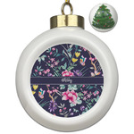 Chinoiserie Ceramic Ball Ornament - Christmas Tree (Personalized)