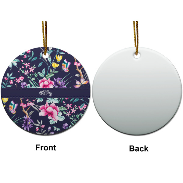 Chinoiserie Ceramic Flat Ornament - Circle Front & Back (APPROVAL)