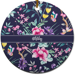 Chinoiserie Round Ceramic Ornament w/ Name or Text