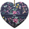 Chinoiserie Ceramic Flat Ornament - Heart (Front)