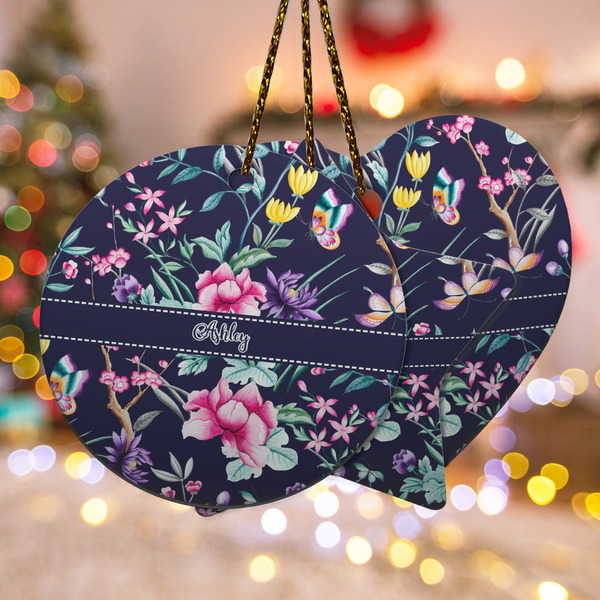 Custom Chinoiserie Ceramic Ornament w/ Name or Text