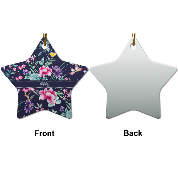 Chinoiserie Ceramic Flat Ornament - Star Front & Back (APPROVAL)