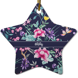 Chinoiserie Star Ceramic Ornament w/ Name or Text