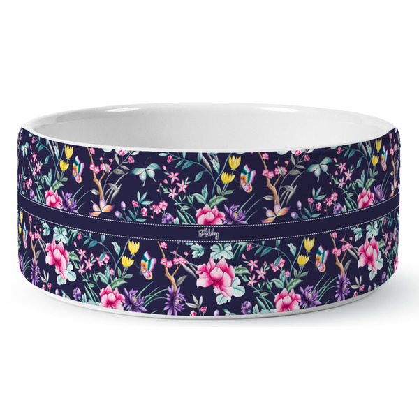 Custom Chinoiserie Ceramic Dog Bowl (Personalized)