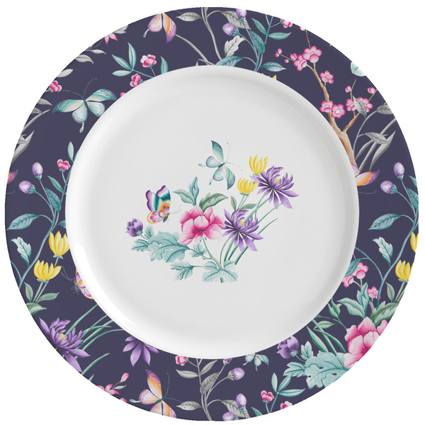 Custom Chinoiserie Ceramic Dinner Plates (Set of 4)