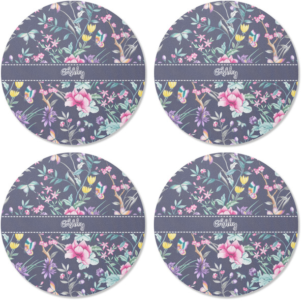 Chinoiserie Coaster Round Rubber Back - Apvl