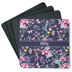 Chinoiserie Square Rubber Backed Coasters - Set of 4 (Personalized)