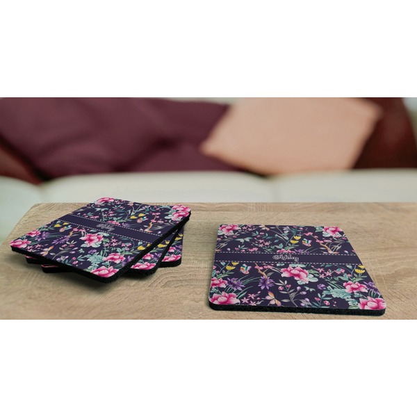 Chinoiserie Coaster Rubber Back - On Coffee Table