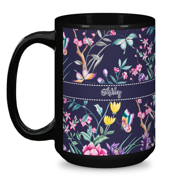 Chinoiserie Coffee Mug - 15 oz - Black