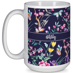 Chinoiserie 15 Oz Coffee Mug - White (Personalized)