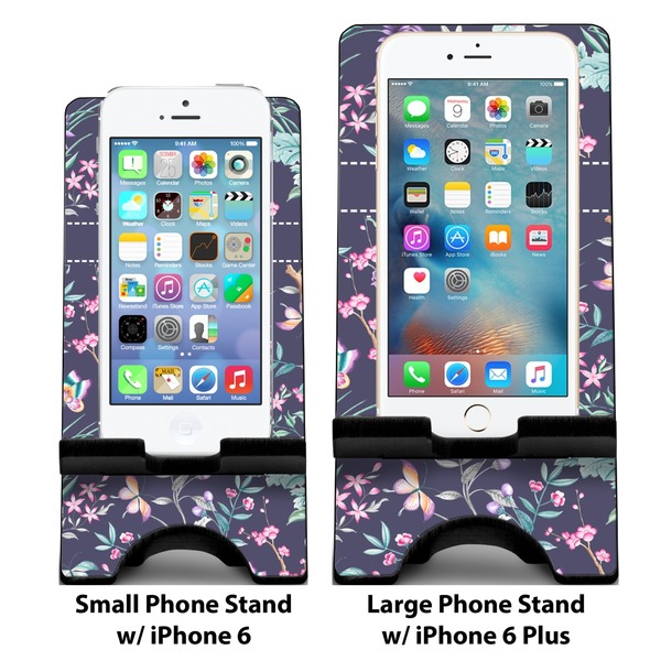 Chinoiserie Compare Phone Stand Sizes - with iPhones