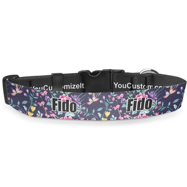 Custom Chinoiserie Deluxe Dog Collar - Medium (11.5" to 17.5") (Personalized)