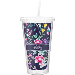 Chinoiserie Double Wall Tumbler with Straw (Personalized)