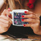 Chinoiserie Espresso Cup - 6oz (Double Shot) LIFESTYLE (Woman hands cropped)