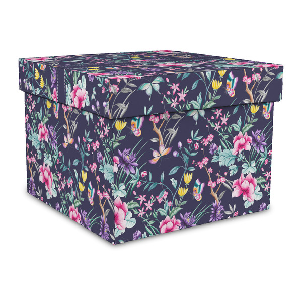 Custom Chinoiserie Gift Box with Lid - Canvas Wrapped - Large (Personalized)