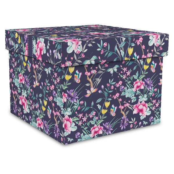Custom Chinoiserie Gift Box with Lid - Canvas Wrapped - X-Large (Personalized)