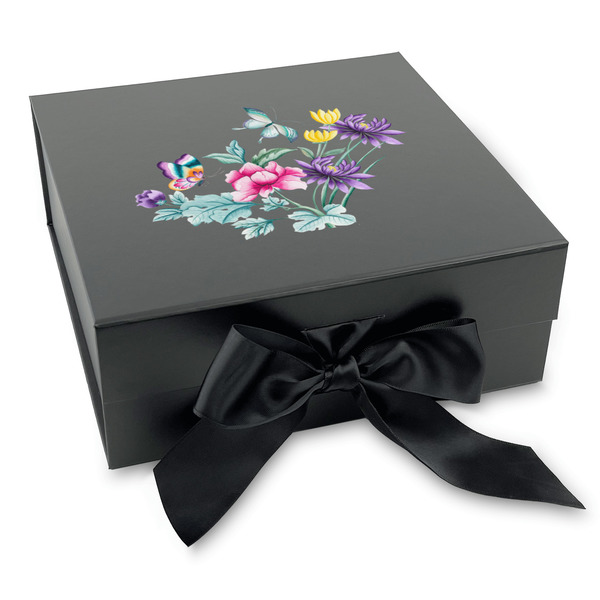 Custom Chinoiserie Gift Box with Magnetic Lid - Black