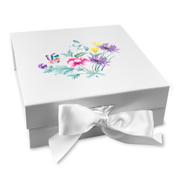 Chinoiserie Gift Box with Magnetic Lid - White