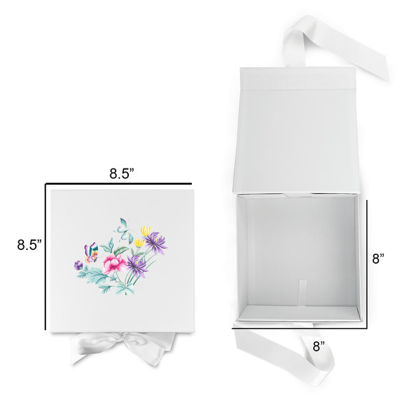 Chinoiserie Gift Boxes with Magnetic Lid - White - Open & Closed