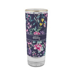 Chinoiserie 2 oz Shot Glass - Glass with Gold Rim (Personalized)