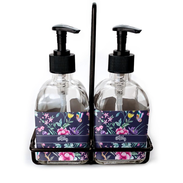 Custom Chinoiserie Glass Soap & Lotion Bottles (Personalized)