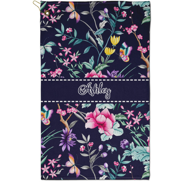 Custom Chinoiserie Golf Towel - Poly-Cotton Blend - Small w/ Name or Text