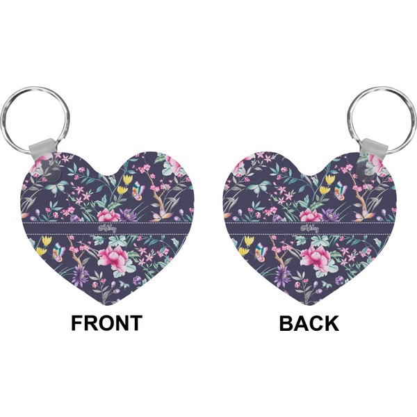 Chinoiserie Heart Keychain (Front + Back)
