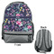 Chinoiserie Large Backpack - Gray - Front & Back View