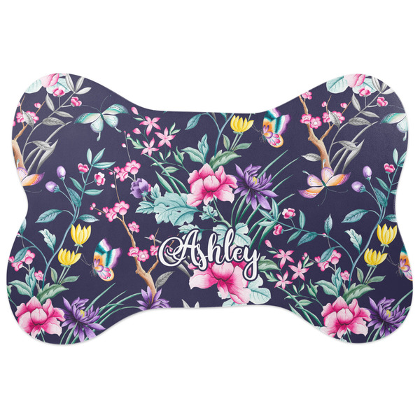 Custom Chinoiserie Bone Shaped Dog Food Mat (Personalized)
