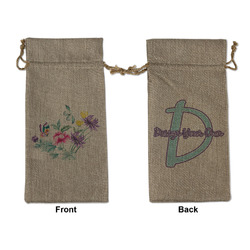 Chinoiserie Large Burlap Gift Bag - Front & Back (Personalized)