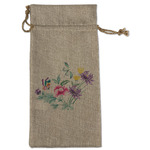 Chinoiserie Large Burlap Gift Bag - Front