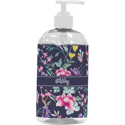 Chinoiserie Plastic Soap / Lotion Dispenser (16 oz - Large - White) (Personalized)