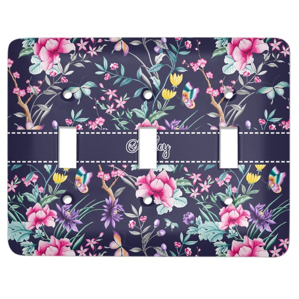 Custom Chinoiserie Light Switch Cover (3 Toggle Plate)