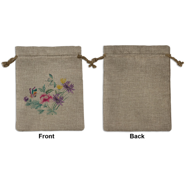 Chinoiserie Medium Burlap Gift Bag - Front Approval