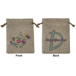 Chinoiserie Medium Burlap Gift Bag - Front & Back (Personalized)