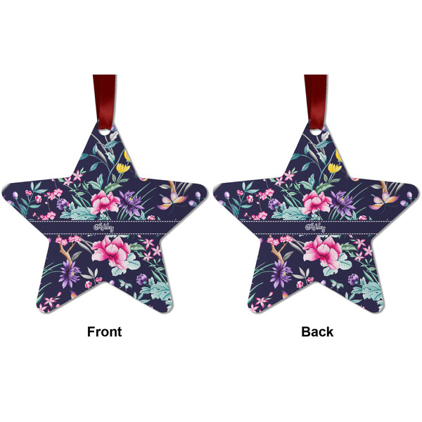 Chinoiserie Metal Star Ornament - Front and Back
