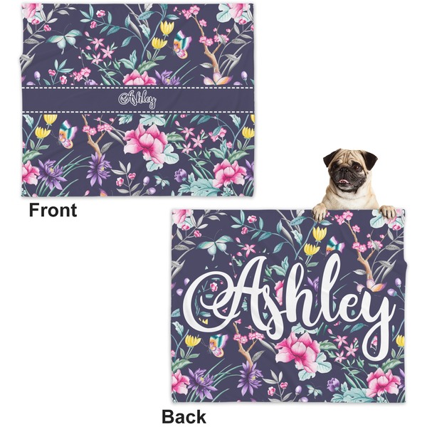 Chinoiserie Microfleece Dog Blanket - Large- Front & Back