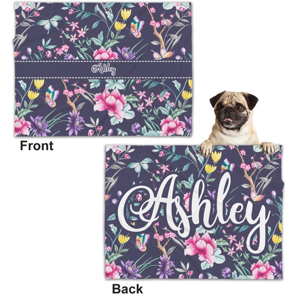 Chinoiserie Microfleece Dog Blanket - Regular - Front & Back