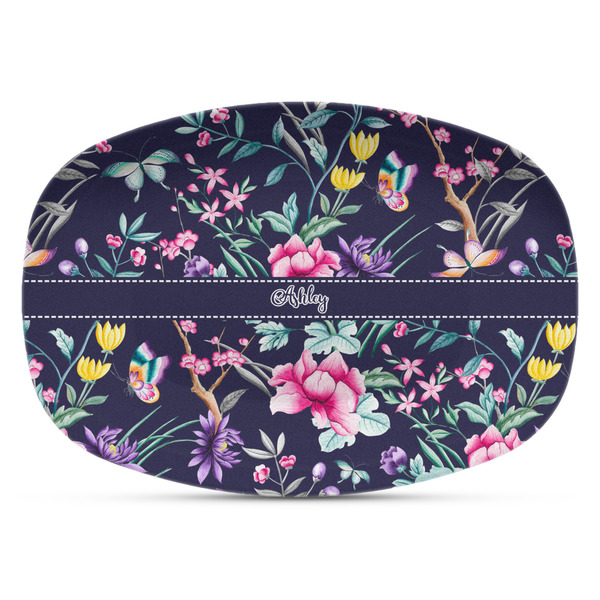 Custom Chinoiserie Plastic Platter - Microwave & Oven Safe Composite Polymer (Personalized)