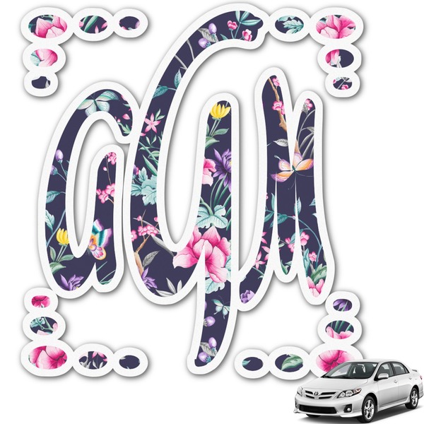 Custom Chinoiserie Monogram Car Decal (Personalized)