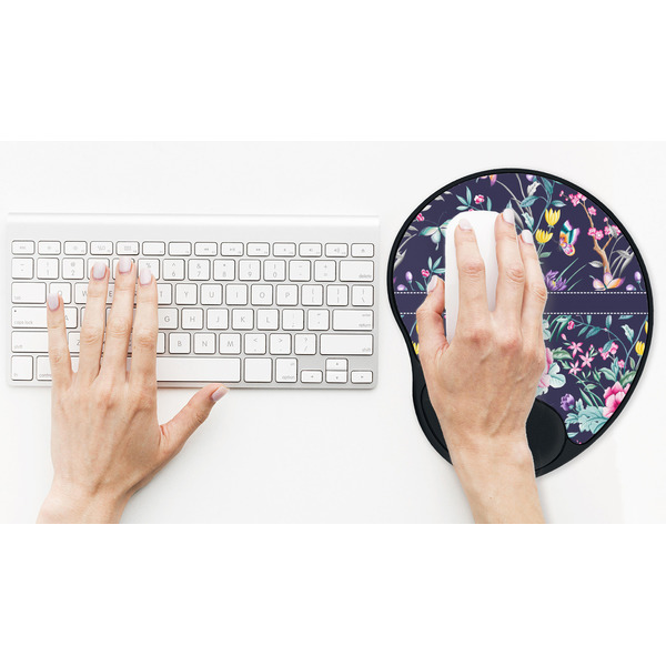 Chinoiserie Mouse Pad with Wrist Rest - LIFESYTLE 2 (in use)
