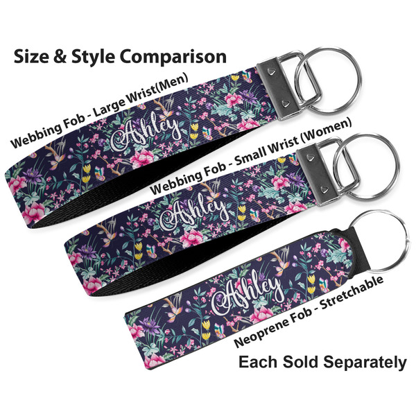 Chinoiserie Multiple Key Ring comparison sizes