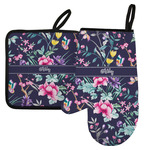 Chinoiserie Left Oven Mitt & Pot Holder Set w/ Name or Text