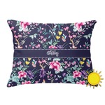 Chinoiserie Outdoor Throw Pillow (Rectangular) (Personalized)