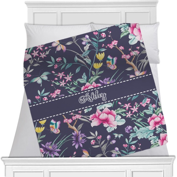 Custom Chinoiserie Minky Blanket - 40"x30" - Double Sided (Personalized)