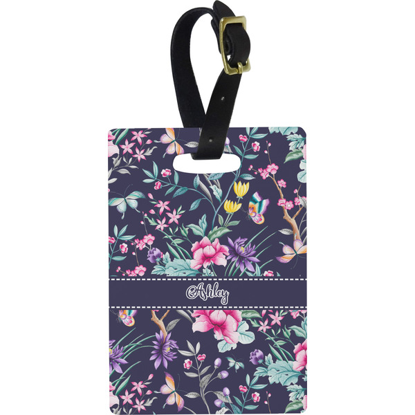 Custom Chinoiserie Plastic Luggage Tag - Rectangular w/ Name or Text