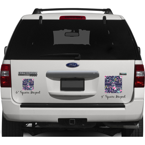 Chinoiserie Personalized Square Car Magnets on Ford Explorer