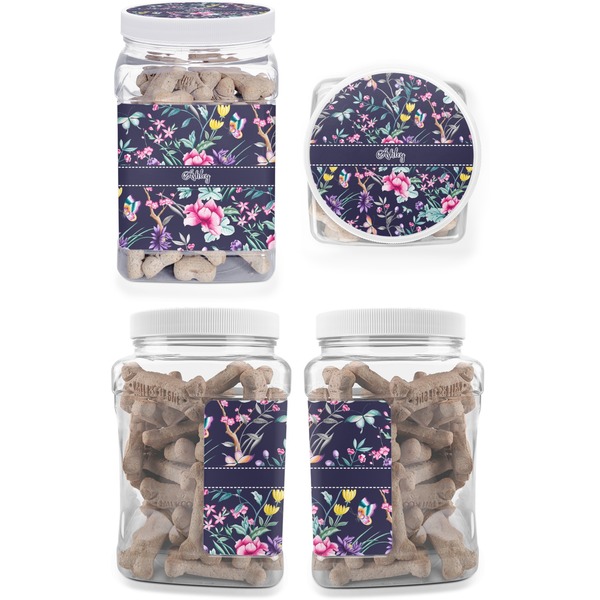 Chinoiserie Pet Treat Jar - Multiple Angles