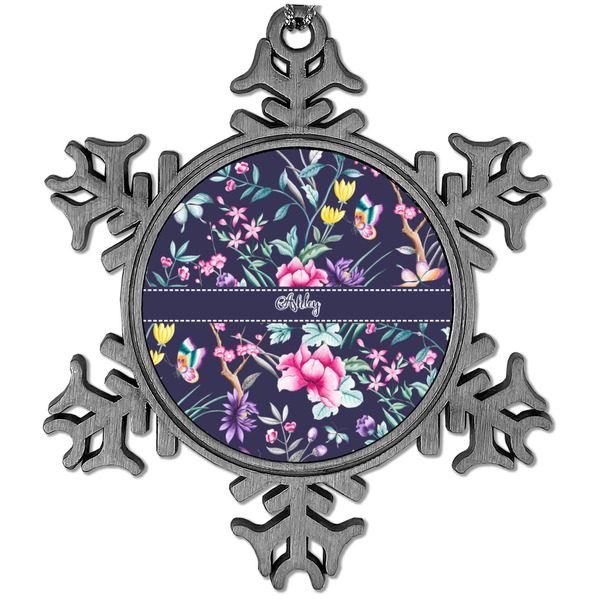 Custom Chinoiserie Vintage Snowflake Ornament (Personalized)