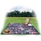 Chinoiserie Picnic Blanket - with Basket Hat and Book - in Use